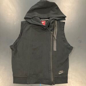 Nike Tech Fleece Hooded Vest Side Cross Zip Sleeveless Hoodie Large